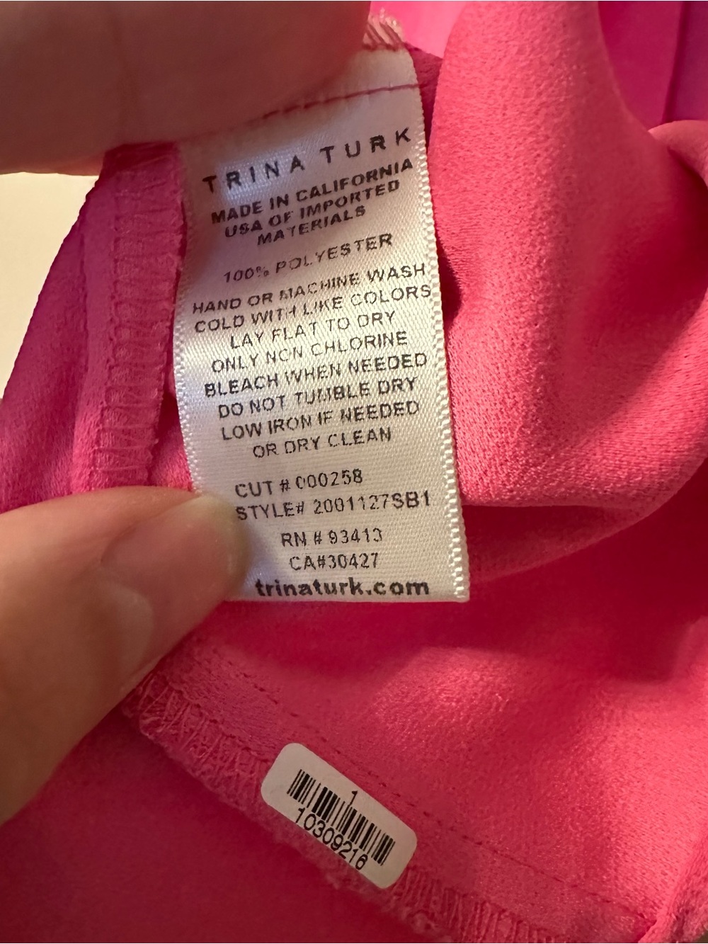 Trina Turk Concourse 2 Draped V-Neck Cap-Sleeve Top Size XS/ Small Hot Pink - Picture 8 of 11